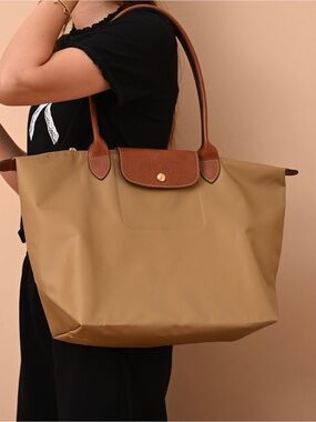 Brand New Longchamp Le Pliage Large Nylon Tote Bag Desert